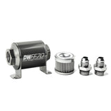 DeatschWerks Stainless Steel 8AN 10 Micron Universal Inline Fuel Filter Housing Kit (70mm) DeatschWerks Fuel Filters  AXOPROS