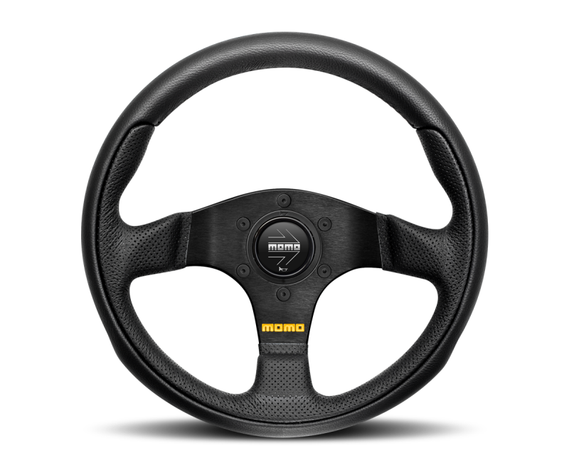 Momo Team Steering Wheel 300 mm - 4 Black Leather/Black Spokes MOMO Steering Wheels  AXOPROS