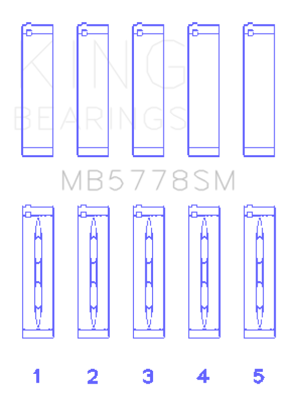 King Audi/VW 1.8/2.0 TSI/TFSI (Size 0.25 Oversized) Main Bearing Set King Engine Bearings Bearings  AXOPROS