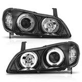 ANZO 2000-2004 Infiniti I30 Projector Headlights w/ Halo Black ANZO Headlights  AXOPROS