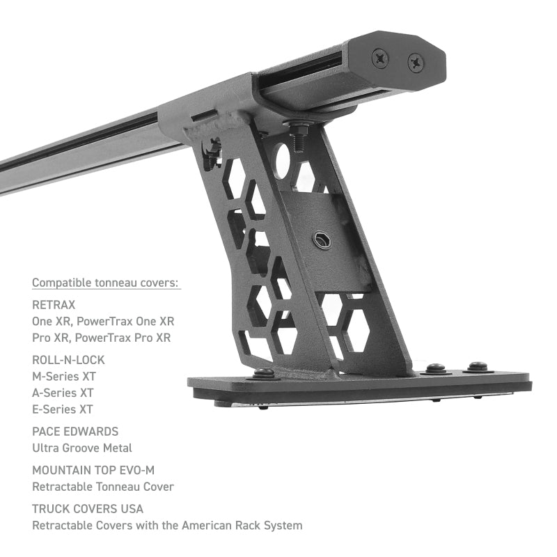 Go Rhino 15-22 Ford F-150 / 07-21 Toy. Tundra XRS Cross Bars Kit - Tex Blk (Attch Tonneau Cvr T-Trk) Go Rhino Truck Bed Rack  AXOPROS