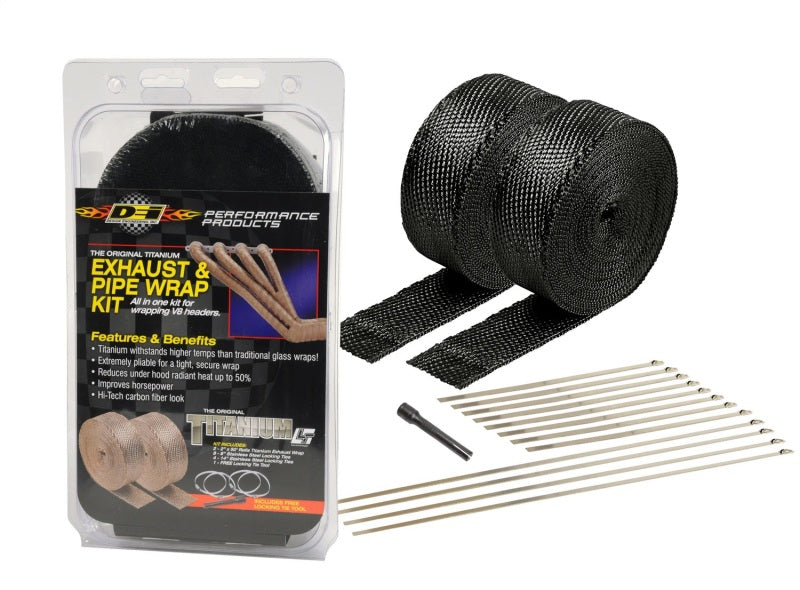 DEI Exhaust Wrap Kit - Black Titanium Wrap Locking Ties & Locking Tie Tool DEI Exhaust Wrap  AXOPROS