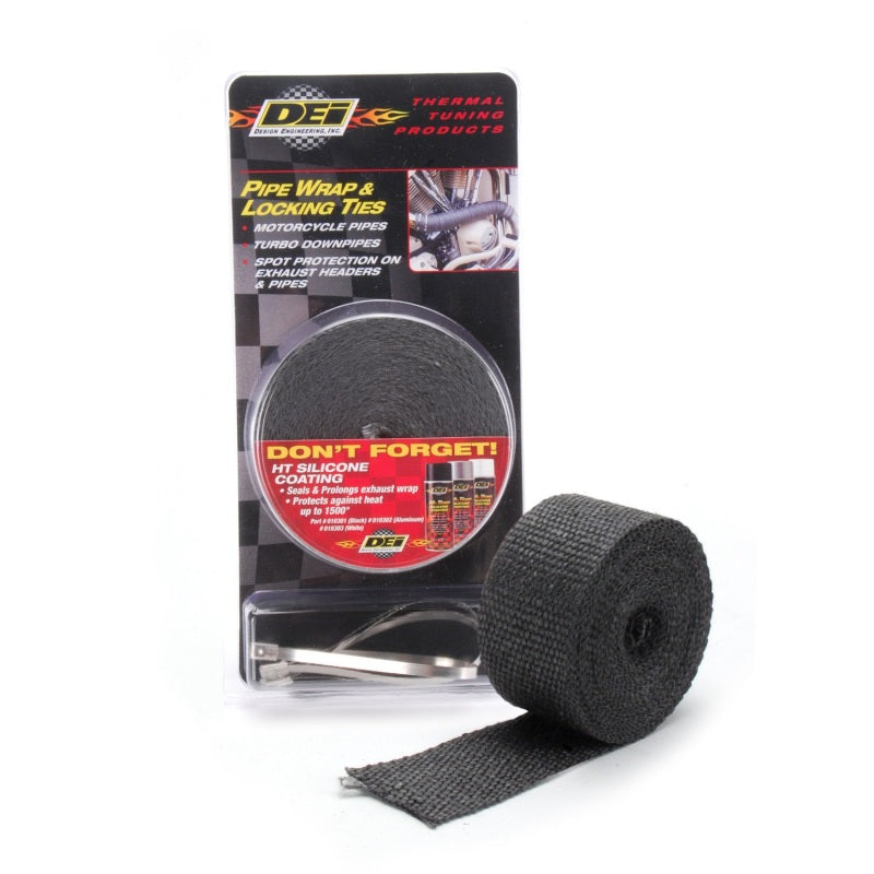 DEI Exhaust Wrap Kit - Pipe Wrap and Locking Tie - Black DEI Exhaust Wrap  AXOPROS