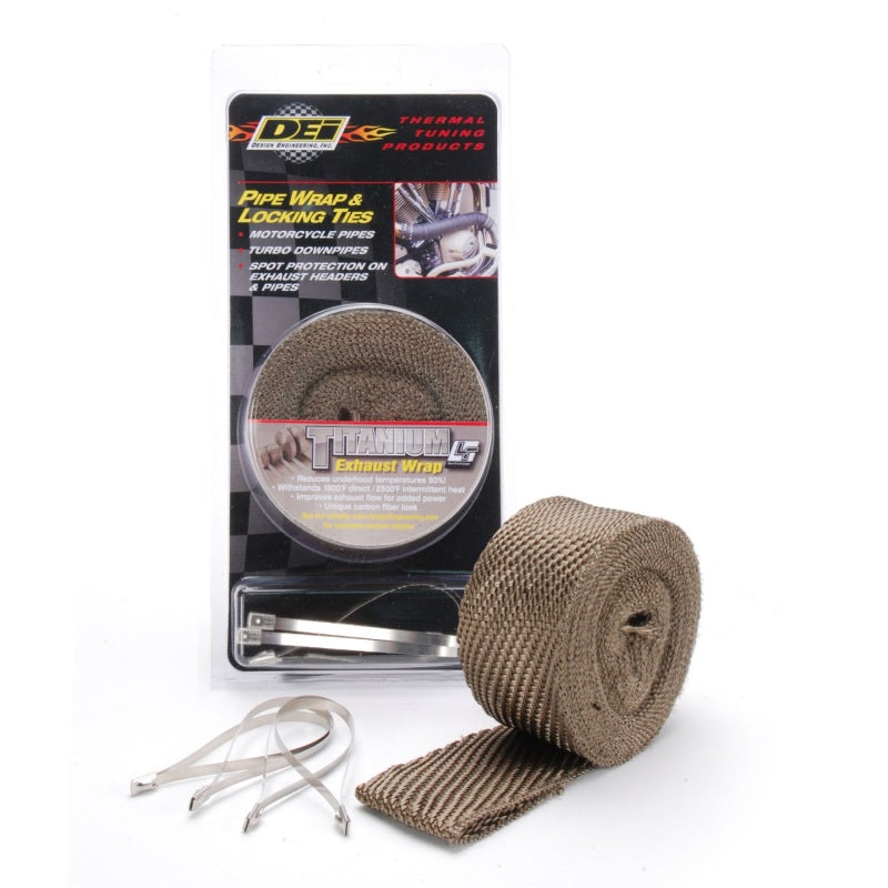DEI Exhaust Wrap Kit - Pipe Wrap and Locking Tie - Titanium DEI Exhaust Wrap  AXOPROS