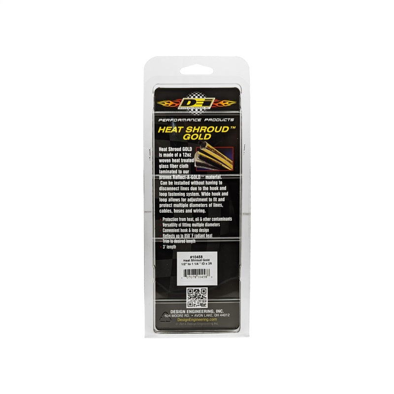 DEI Heat Shroud 1/2in to 1-1/4in I.D. x 3ft - Gold DEI Thermal Wrap  AXOPROS