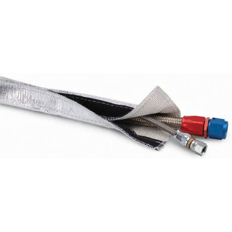DEI Heat Shroud 1in I.D. x 3ft - Aluminized Sleeving - Hook and Loop Edge DEI Thermal Sleeves  AXOPROS