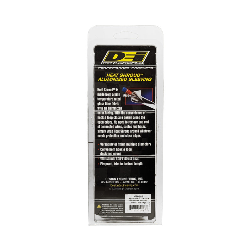 DEI Heat Shroud 2-1/2in x 3ft - Aluminized Sleeving-Hook and Loop Edge DEI Thermal Wrap  AXOPROS