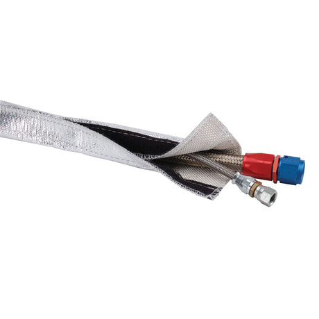 DEI Heat Shroud 3/4in I.D. x 3ft - Aluminized Sleeving - Hook and Loop Edge DEI Thermal Wrap  AXOPROS