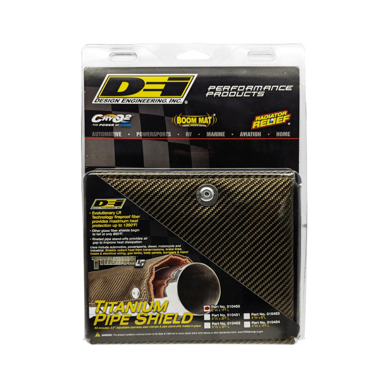 DEI Pipe Shield w/Stainless Steel Clamps - 6in x 12in - Titanium DEI Thermal Sleeves  AXOPROS
