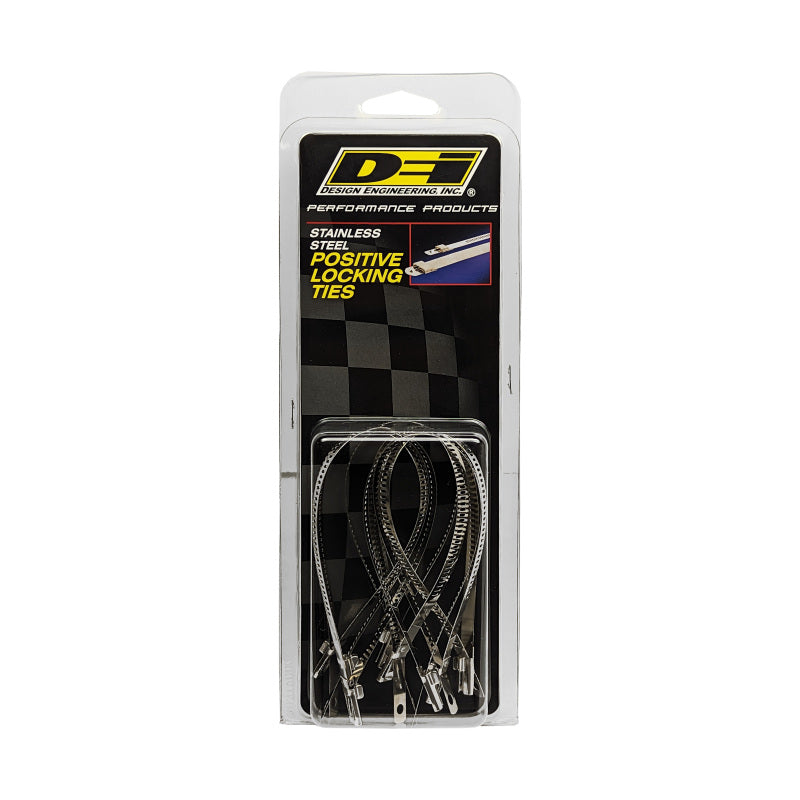 DEI Stainless Steel Positive Locking Tie 1/4in (7mm) x 9in - 8 per pack DEI Clamps  AXOPROS