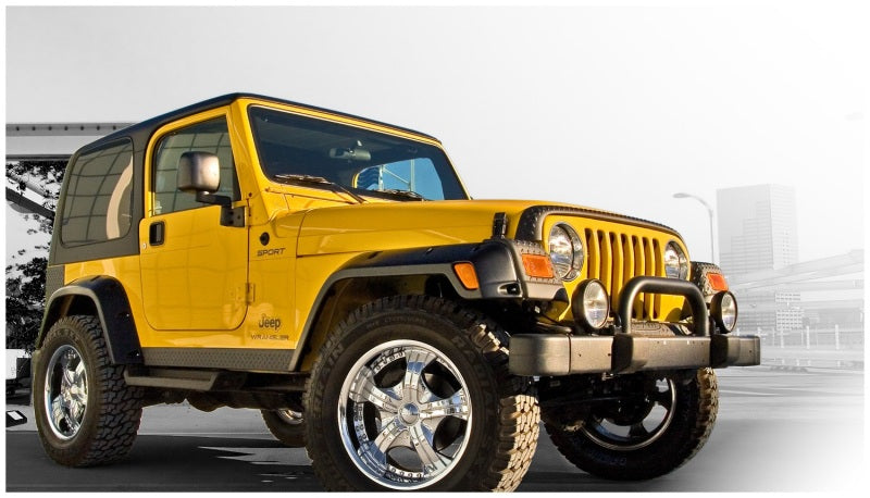 Bushwacker 97-06 Jeep TJ Pocket Style Flares 4pc - Black Bushwacker Fender Flares  AXOPROS