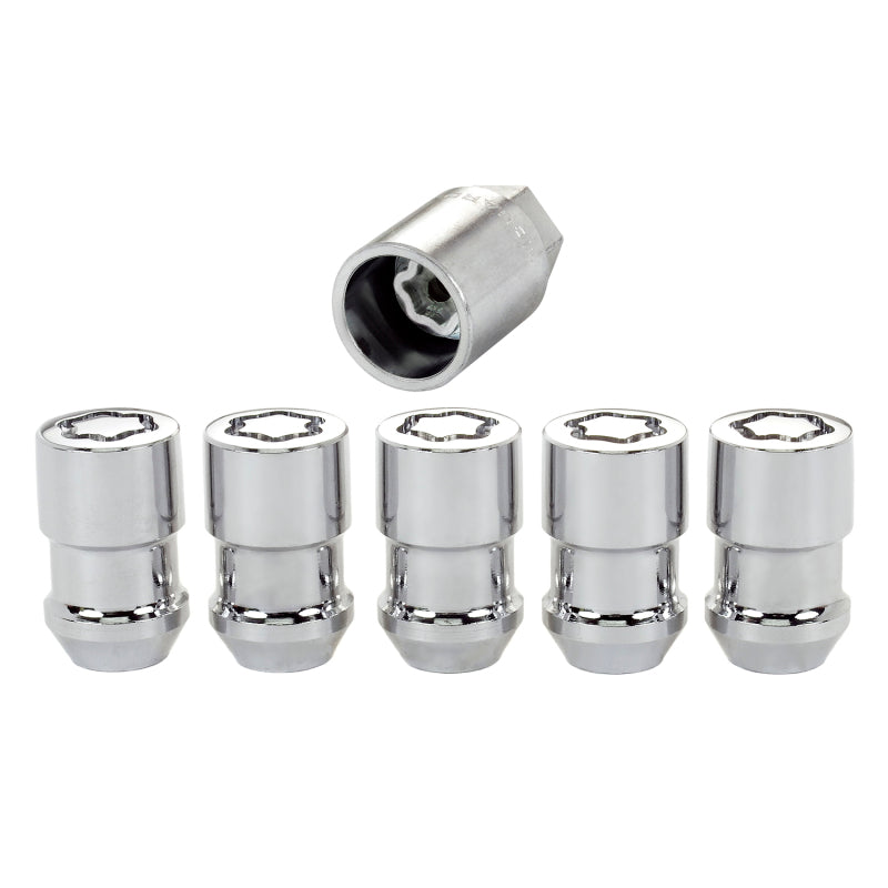 McGard Wheel Lock Nut Set - 5pk. (Cone Seat) M12X1.5 / 3/4 Hex / 1.46in. Length - Chrome McGard Lug Nuts  AXOPROS