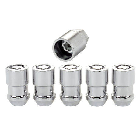 McGard Wheel Lock Nut Set - 5pk. (Cone Seat) M12X1.5 / 3/4 Hex / 1.46in. Length - Chrome McGard Lug Nuts  AXOPROS
