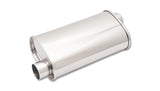 Vibrant StreetPower Oval Muff 5in x 9in x 15in long body 3in inlet I.D. x 3in outlet Offset-Offset Vibrant Muffler  AXOPROS