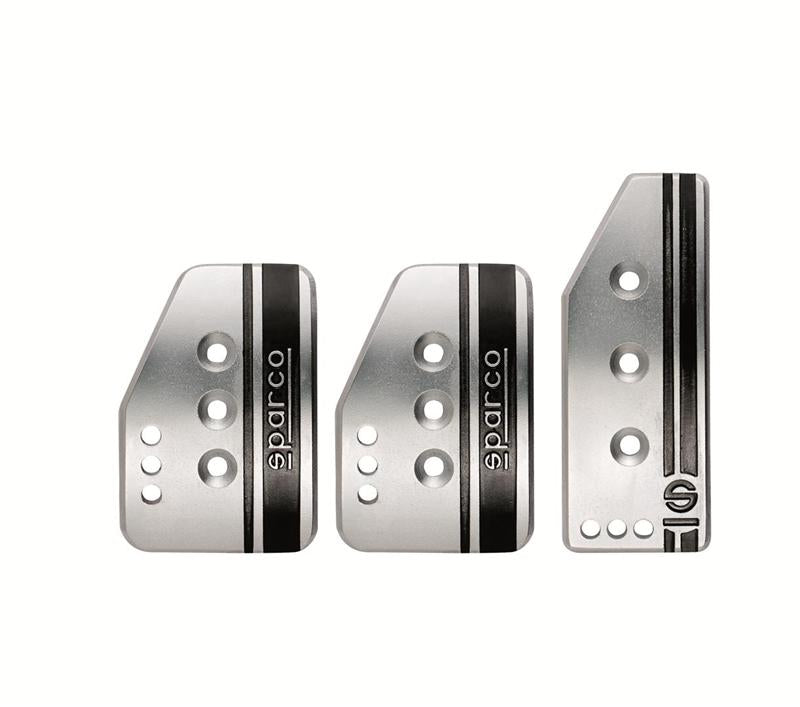 Sparco Pedal Set Settanta Short Silver SPARCO Pedal Covers  AXOPROS