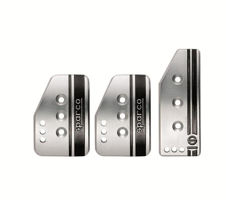 Sparco Pedal Set Settanta Short Silver SPARCO Pedal Covers  AXOPROS