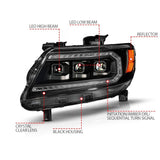 ANZO 15-22 Chevy Colorado Full LED Headlights w/ Initiation (Amber DRL) - Black ANZO Headlights  AXOPROS