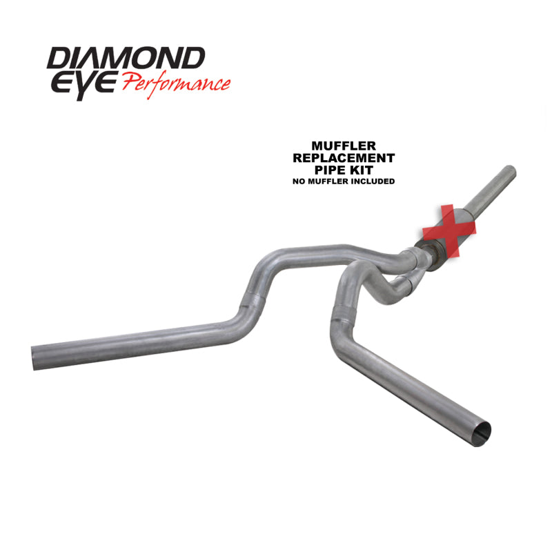 Diamond Eye KIT 4in CB MFLR RPLCMENT PIPE DUAL AL: 2004.5-2007.5 DODGE CUMMINS 600 Diamond Eye Performance Catback  AXOPROS