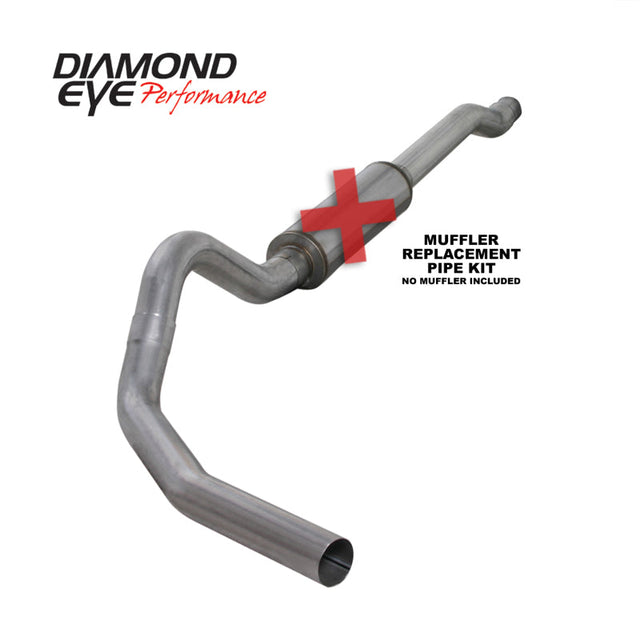 Diamond Eye KIT 4in CB MFLR RPLCMENT PIPE SGL AL: 03-07 FORD 6.0L F250/F350 (Extended Cab Only) Diamond Eye Performance Catback  AXOPROS