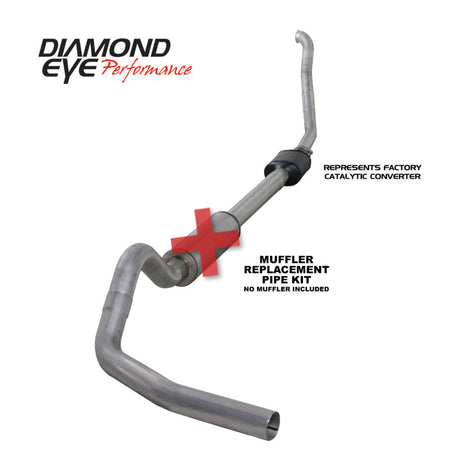 Diamond Eye KIT 4in MFLR RPLCMENT PIPE TB SGL ALUM 94-97 5 7 3L F250/F350 PWRSTROKE NFS W CARB STDS Diamond Eye Performance Turbo Back  AXOPROS