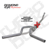 Diamond Eye KIT 4in TB MFLR RPLCMENT PIPE DUAL AL: 94-02 DODGE CUMMINS 5.9L Diamond Eye Performance Turbo Back  AXOPROS