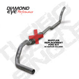 Diamond Eye KIT 4in TB MFLR RPLCMENT PIPE SGL AL: 2-WHEEL DRIVE ONLY 89-93 DODGE CUMMINS 5.9L Diamond Eye Performance Turbo Back  AXOPROS
