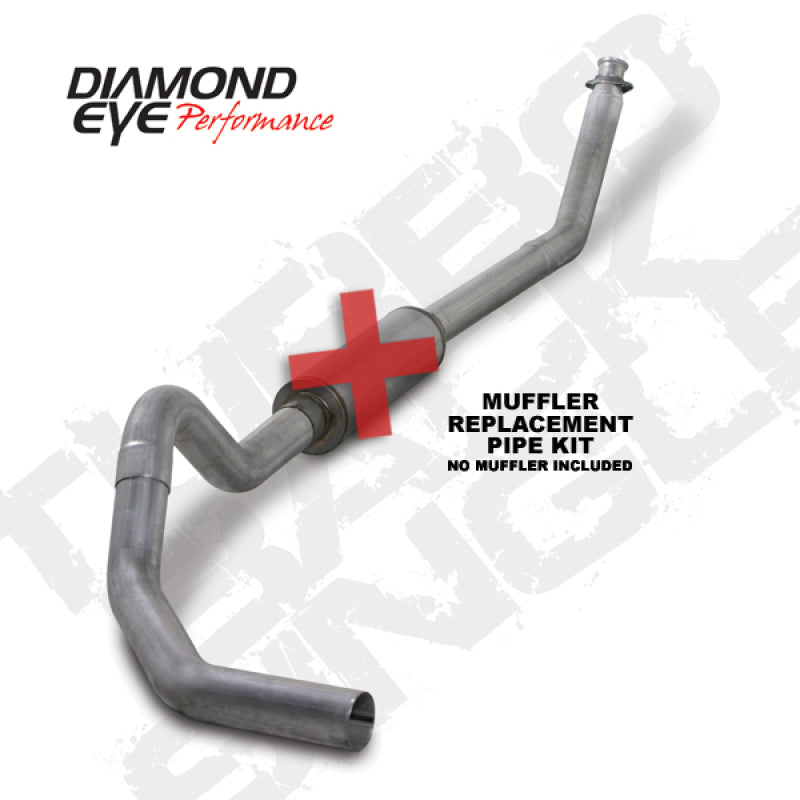 Diamond Eye KIT 4in TB MFLR RPLCMENT PIPE SGL AL: 98.5 - 02 DODGE CUMMINS 5.9L Diamond Eye Performance Turbo Back  AXOPROS