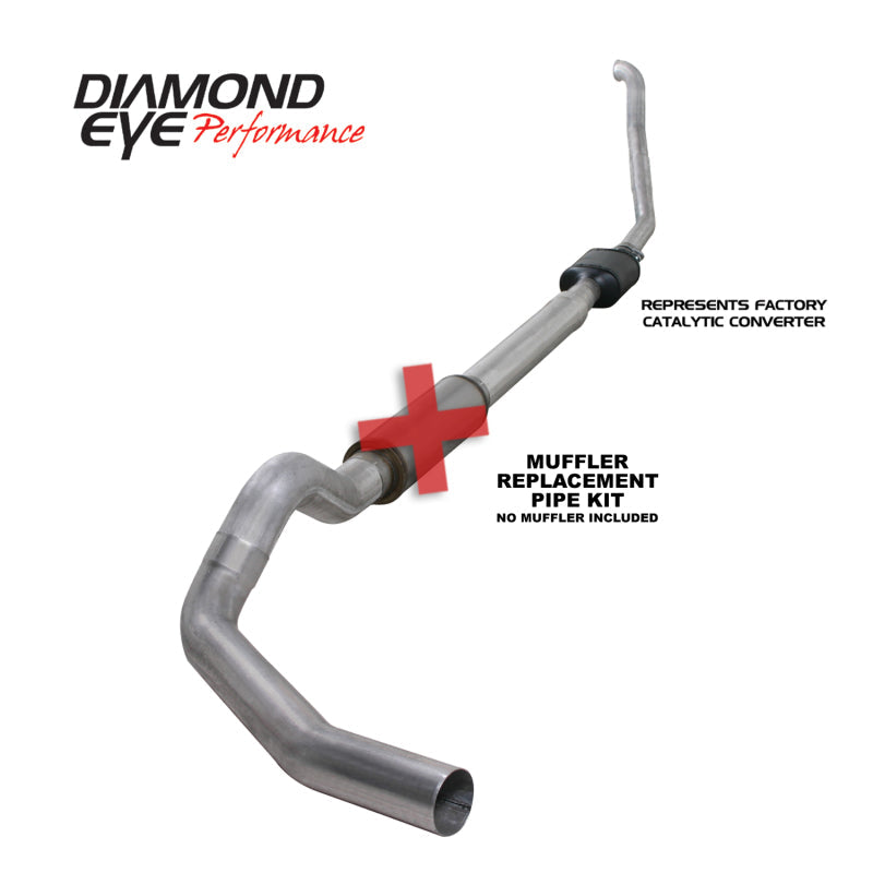 Diamond Eye KIT 5in TB MFLR RPLCMENT PIPE SGL ALUM 94-97 5 7 3L F250/F350 PWRSTROKE NFS W CARB STDS Diamond Eye Performance Turbo Back  AXOPROS