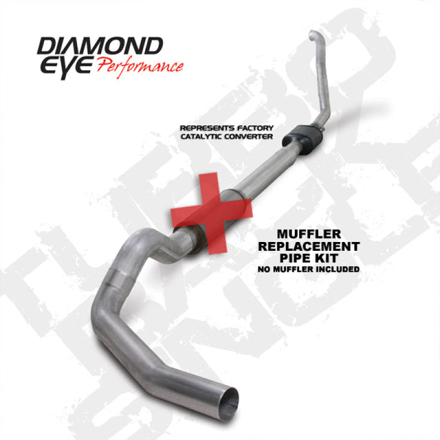Diamond Eye KIT 5in TB MFLR RPLCMENT PIPE SGL ALUM 94-97 5 7 3L F250/F350 PWRSTROKE NFS W CARB STDS Diamond Eye Performance Turbo Back  AXOPROS