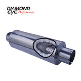Diamond Eye MFLR 4inID SGL IN/SGL OUT 7inDIA X 24in BODY 30in LENGTH PERF SLOTTED ENDS 409 SS Diamond Eye Performance Muffler  AXOPROS