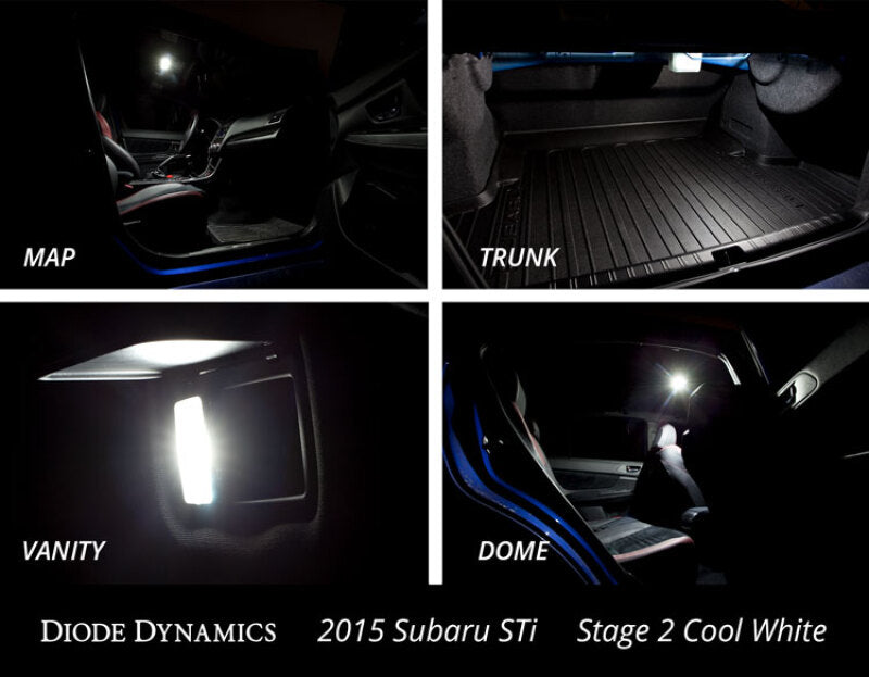 Diode Dynamics 15-19 Subaru WRX Interior Light Kit Stage 1 - Cool - White Diode Dynamics Bulbs  AXOPROS