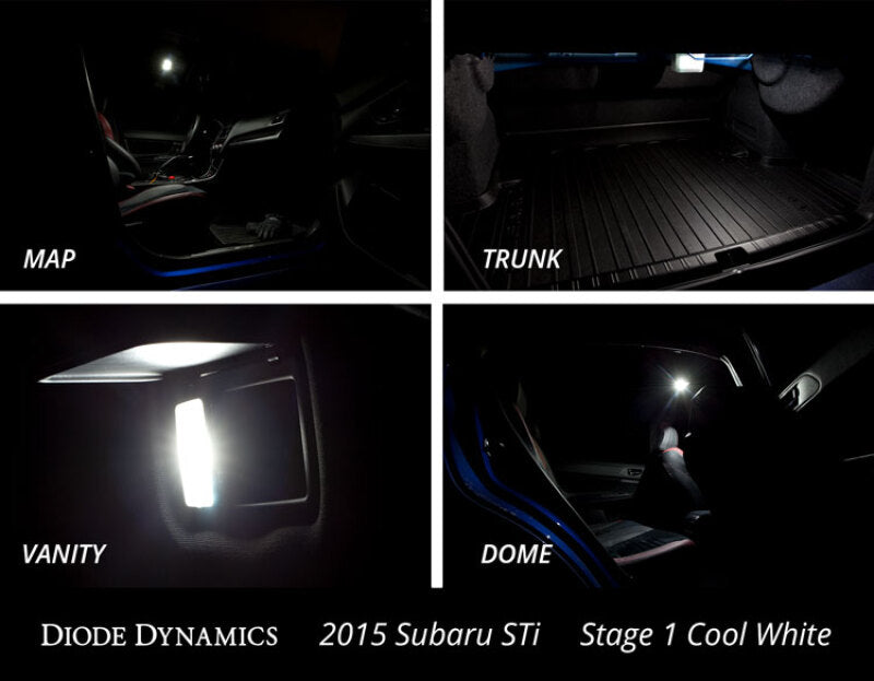 Diode Dynamics 15-19 Subaru WRX Interior Light Kit Stage 2 - Cool - White Diode Dynamics Bulbs  AXOPROS