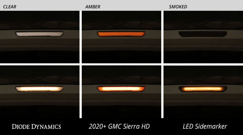 Diode Dynamics 20-21 Sierra 2500/3500 HD LED Sequential Sidemarkers Smoked Set Diode Dynamics Light Accessories and Wiring  AXOPROS