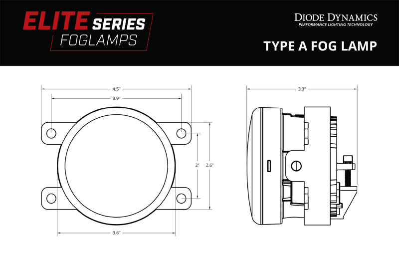 Diode Dynamics Elite Series Type A Fog Lamps - White (Pair) Diode Dynamics Fog Lights  AXOPROS