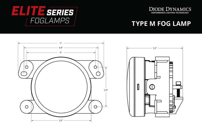 Diode Dynamics Elite Series Type M Fog Lamps - White (Pair) Diode Dynamics Fog Lights  AXOPROS