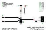Diode Dynamics Heavy Duty Dual Output 3-way 4-pin Wiring Harness Diode Dynamics Light Accessories and Wiring  AXOPROS