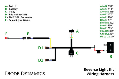 Diode Dynamics Reverse Light Wiring Kit (w/ Running Light) Diode Dynamics Light Accessories and Wiring  AXOPROS