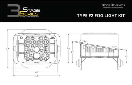 Diode Dynamics SS3 Pro Type F2 Kit ABL - Yellow SAE Fog Diode Dynamics Light Bars & Cubes  AXOPROS