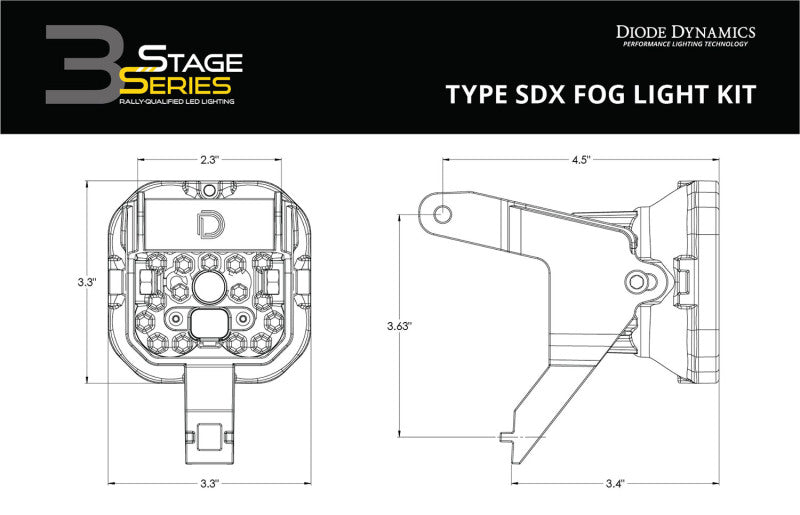 Diode Dynamics SS3 Pro Type SDX Kit ABL - Yellow SAE Fog Diode Dynamics Light Bars & Cubes  AXOPROS