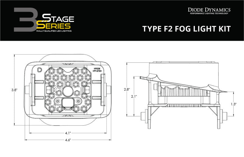 Diode Dynamics SS3 Sport Type F2 Kit ABL - White SAE Fog Diode Dynamics Light Bars & Cubes  AXOPROS