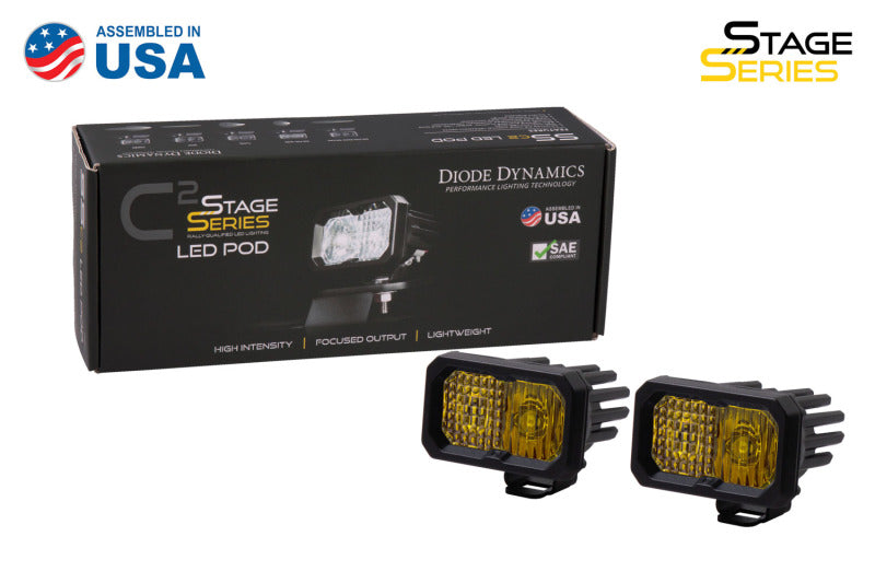 Diode Dynamics Stage Series 2 In LED Pod Sport - Yellow Combo Standard ABL (Pair) Diode Dynamics Light Accessories and Wiring  AXOPROS