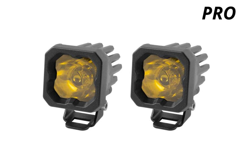 Diode Dynamics Stage Series C1 LED Pod Pro - Yellow Flood Standard ABL (Pair) Diode Dynamics Light Bars & Cubes  AXOPROS