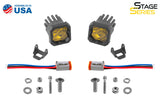 Diode Dynamics Stage Series C1 LED Pod Sport - Yellow Wide Standard ABL (Pair) Diode Dynamics Light Accessories and Wiring  AXOPROS