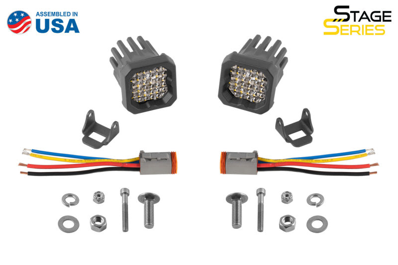Diode Dynamics Stage Series C1R - White Flood Standard LED Pod (Pair) Diode Dynamics Light Accessories and Wiring  AXOPROS