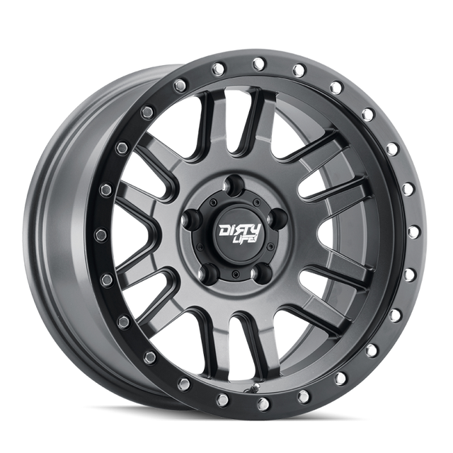 Dirty Life 9309 Canyon Pro 17x9/5x127 BP/-12mm Offset/71.5mm Hub Satin Graphite Wheel - Beadlock Dirty Life Wheels - Cast  AXOPROS