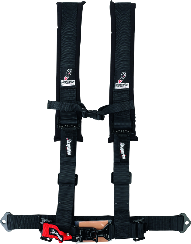 DragonFire Racing Harness- H-Style- 4-Point- 2in Buckle- Black DragonFire Racing Seat Belts & Harnesses  AXOPROS