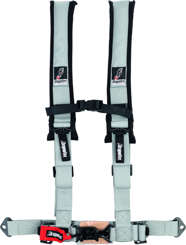 DragonFire Racing Harness- H-Style- 4-Point- 2in Buckle- Grey DragonFire Racing Seat Belts & Harnesses  AXOPROS