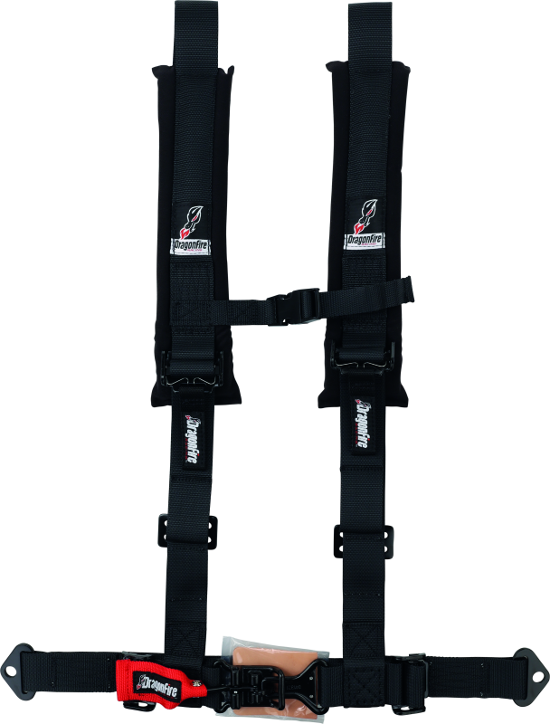DragonFire Racing Harness- H-Style- 4-Point- 2in Youth- Black DragonFire Racing Seat Belts & Harnesses  AXOPROS