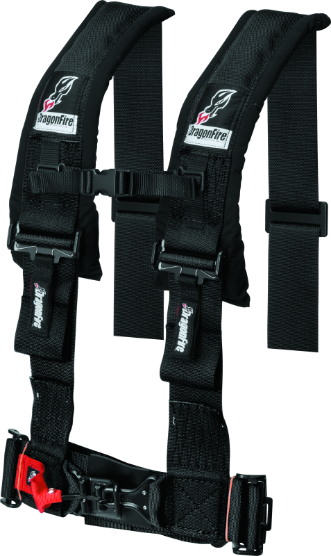 DragonFire Racing Harness- H-Style- 4-Point- 3in Buckle- Black DragonFire Racing Seat Belts & Harnesses  AXOPROS