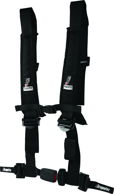 DragonFire Racing Harness H-Style- 4-Point- EZ-Adjust- 2in Buckle- Black DragonFire Racing Seat Belts & Harnesses  AXOPROS